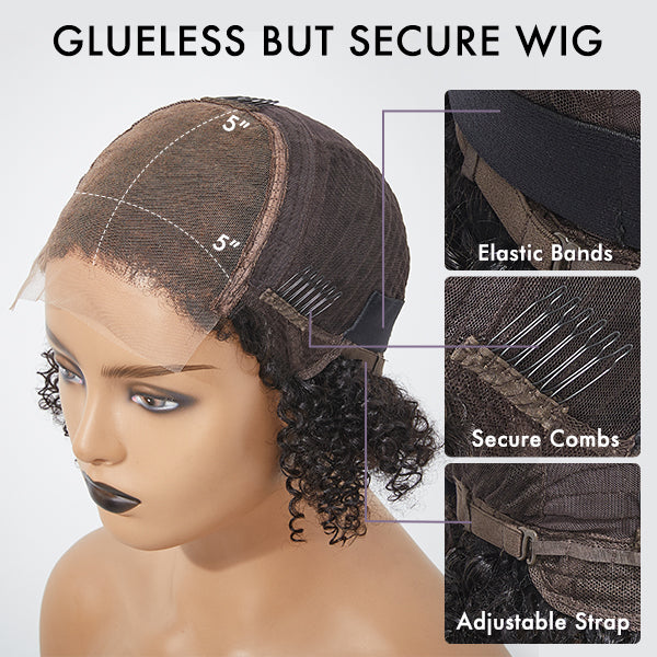 Natural Black Kinky Curly Human Hair Wig | Glueless HD Lace 5x5 Closure | Large & Small Cap Sizes | Lumma