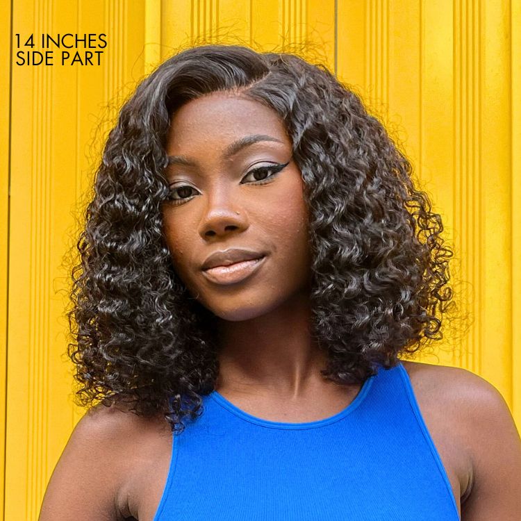 Perruque de Cheveux Naturels Frisés Crépus Noirs | Fermeture HD en Dentelle 5x5 Sans Colle | Bonnets Grandes et Petites Tailles | Lumma