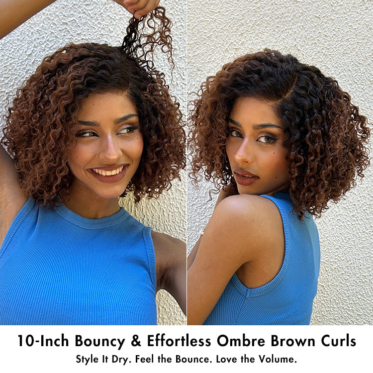 Short Curly Human Hair Wig | Minimalist HD Lace | Glueless Side Part | Lumma