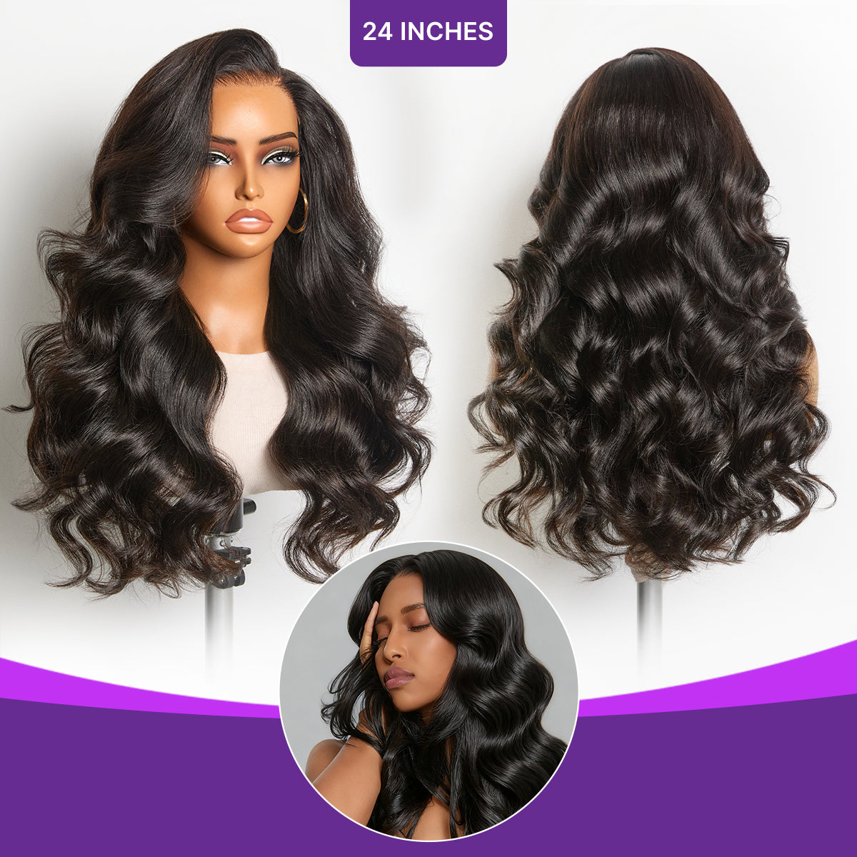 Perruque Cheveux Humains Loose Body Wave | Fermeture en Dentelle HD 7x6 | Sans Colle | Densité 180% | Lumma