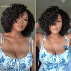 Short Curly Human Hair Wig | Minimalist HD Lace | Glueless Side Part | Lumma