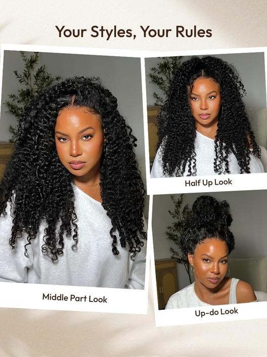 Lumma Bye-Bye Knots 7x5 Pre Cut Lace Curly Texture Premium Hair Wig With Finger Coil Ends