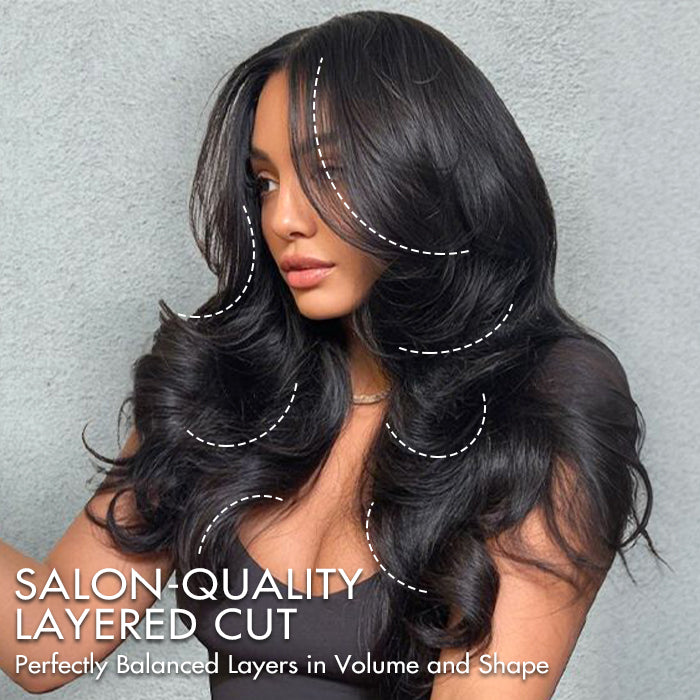 Pre-styled Butterfly Haircut Pop Layers Wig 250% Density 6×5 Wear Go Glueless Wig