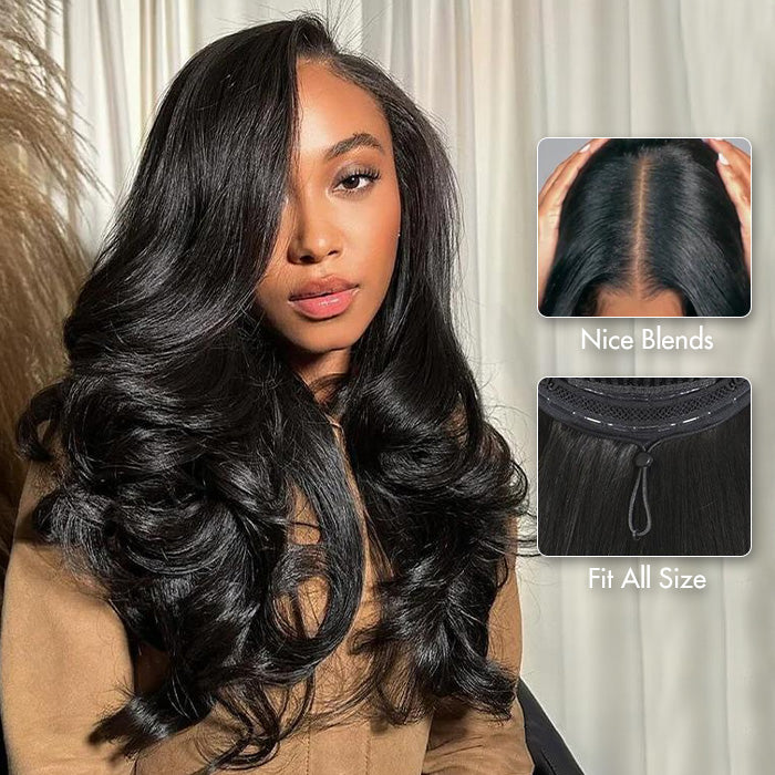 Yaki Body Butterfly Cut Human Hair Wig | Layered V Part | Natural Blend - Lumma